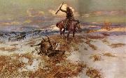 Charles M Russell Where tracks spell meat oil painting picture wholesale